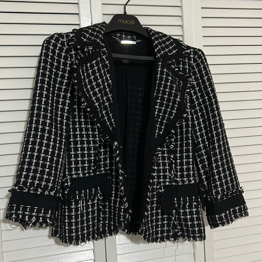 Cute jacket with leggings, pants or jeans.
